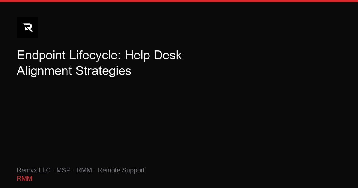 Endpoint Lifecycle: Help Desk Alignment Strategies