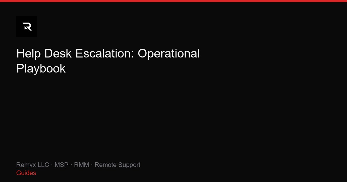 Help Desk Escalation: Operational Playbook