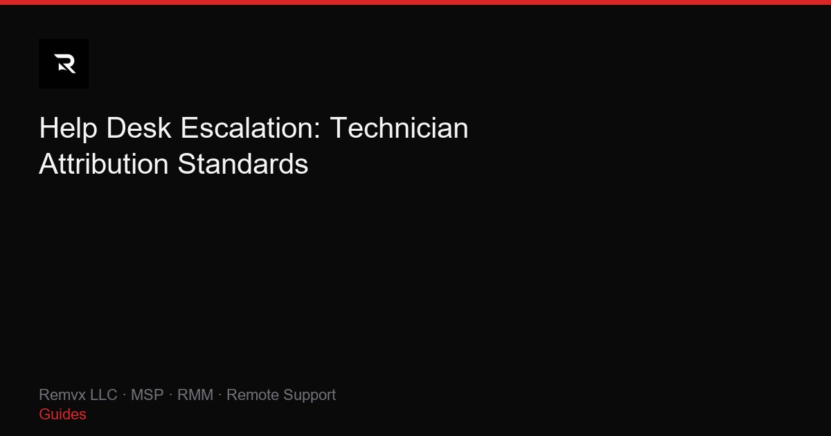 Help Desk Escalation: Technician Attribution Standards