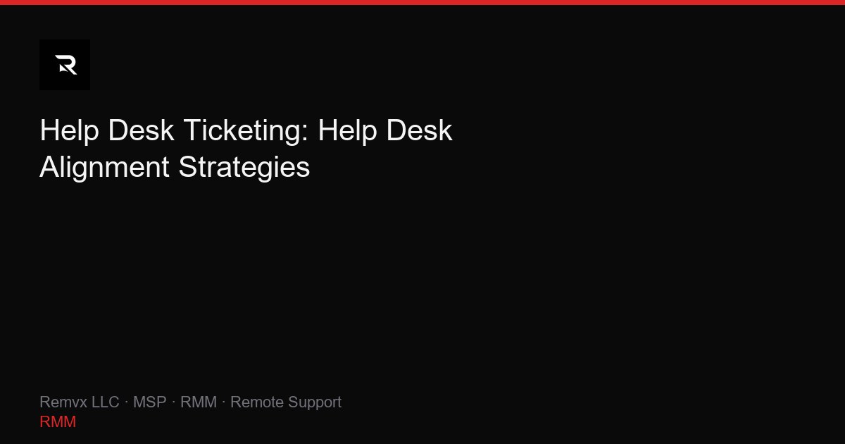 Help Desk Ticketing: Help Desk Alignment Strategies