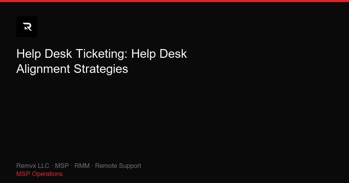 Help Desk Ticketing: Help Desk Alignment Strategies