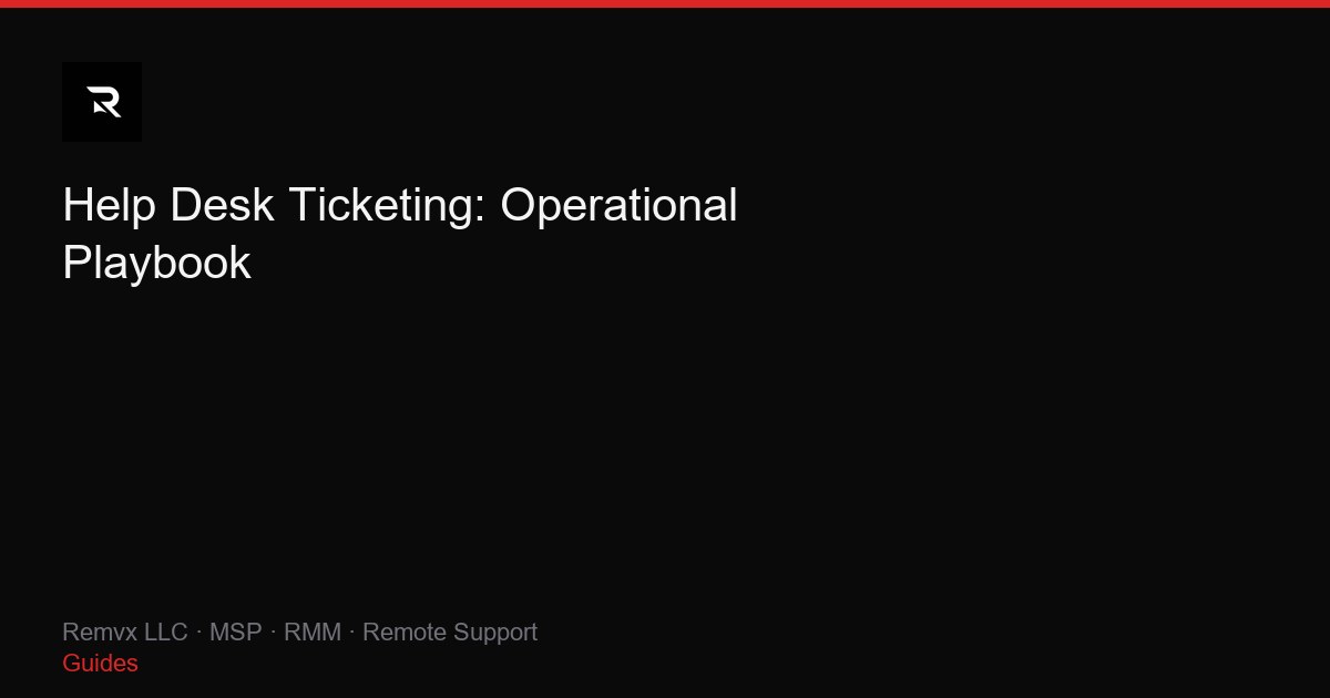 Help Desk Ticketing: Operational Playbook