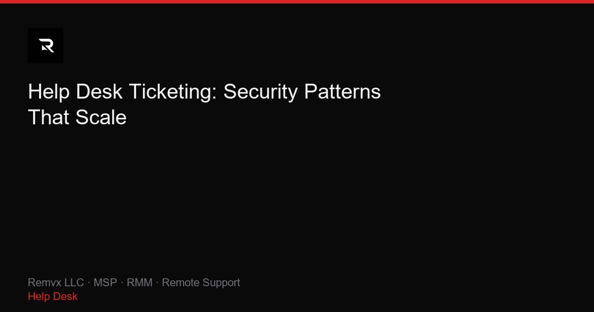 Help Desk Ticketing: Security Patterns That Scale