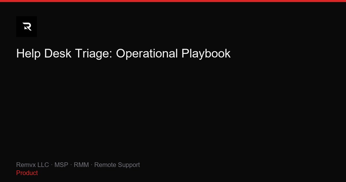 Help Desk Triage: Operational Playbook