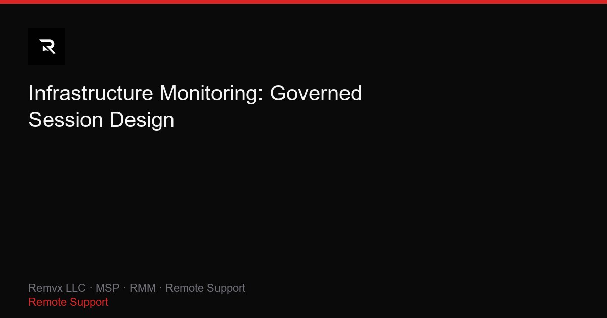 Infrastructure Monitoring: Governed Session Design