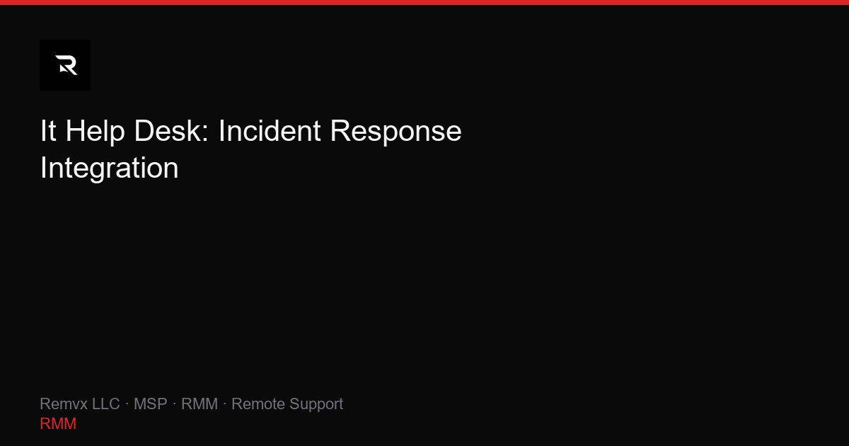 It Help Desk: Incident Response Integration