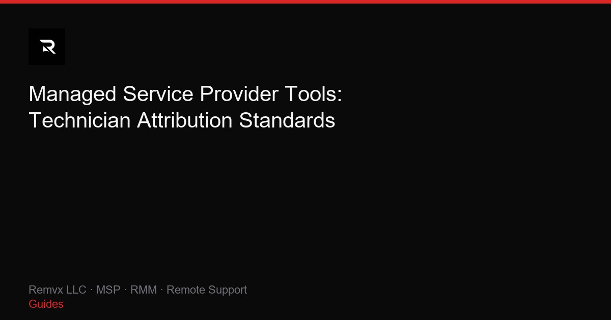 Managed Service Provider Tools: Technician Attribution Standards