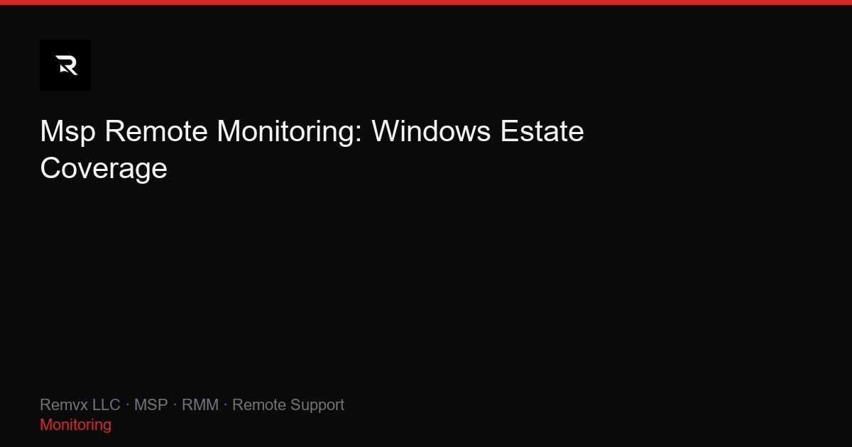 Msp Remote Monitoring: Windows Estate Coverage