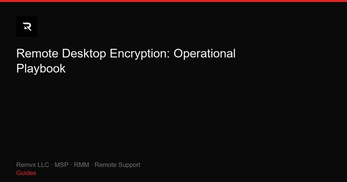 Remote Desktop Encryption: Operational Playbook
