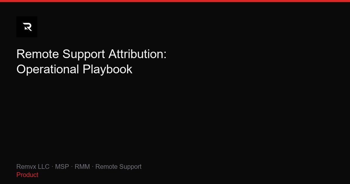 Remote Support Attribution: Operational Playbook