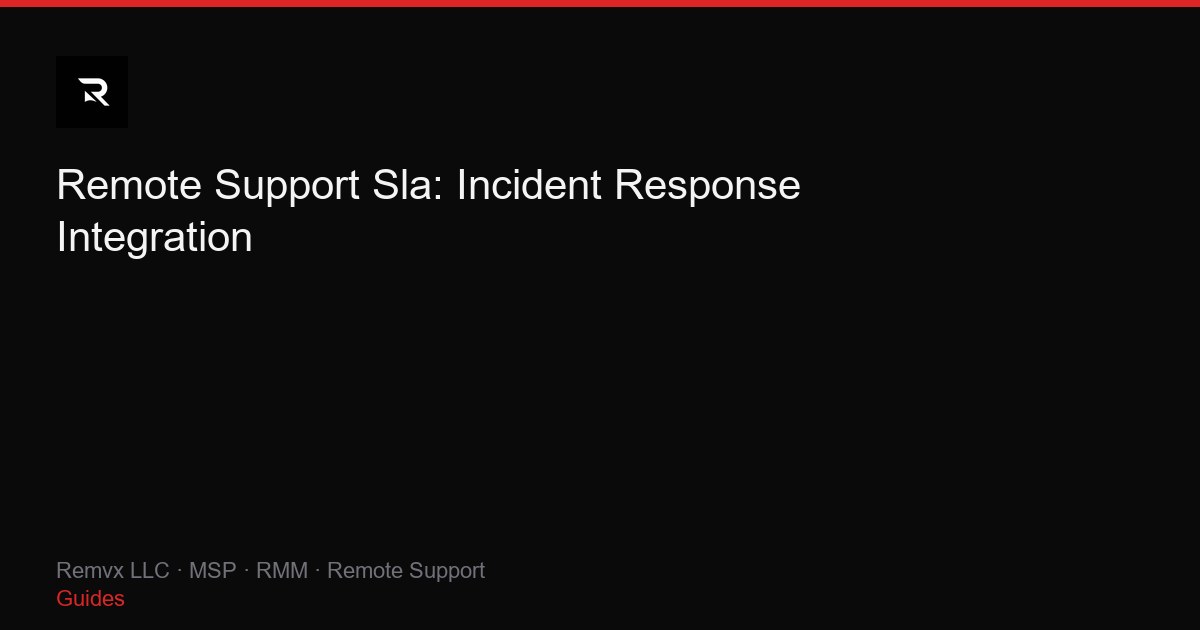 Remote Support Sla: Incident Response Integration