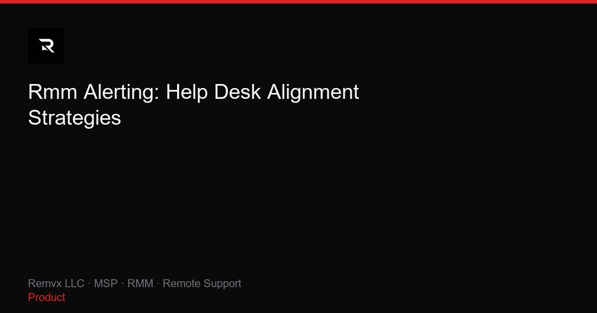 Rmm Alerting: Help Desk Alignment Strategies