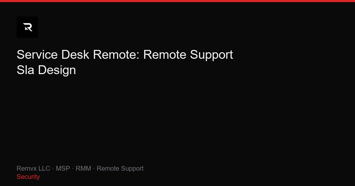 Service Desk Remote: Remote Support Sla Design