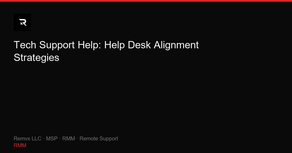 Tech Support Help: Help Desk Alignment Strategies